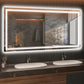 Large Size LED Waterproof Wall Mirror 5mm Tempered Dimmable Bathroom Mirror