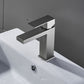 Silver Single Hole Faucet Single-handle Bathroom Faucet with Drain Assembly