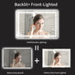 48'' x 32'' LED Light Bathroom Mirror Touch Sensor with Brightness Control Anti-fog Make Up Wall Mirror
