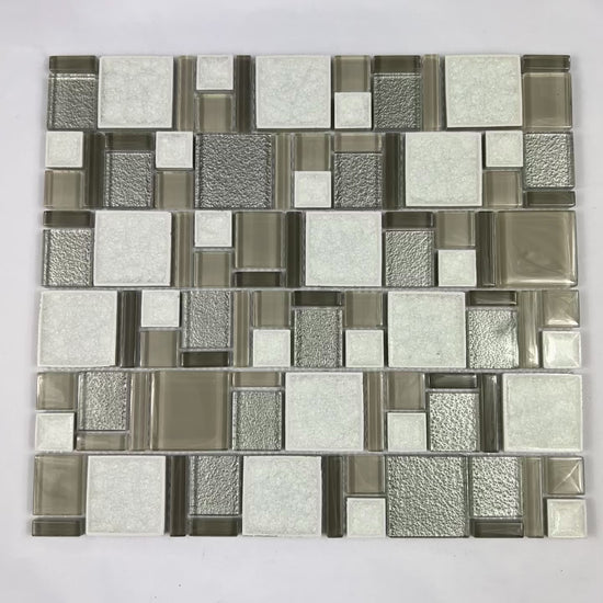  Ice Crackle Pattern Glass Wall Tile
