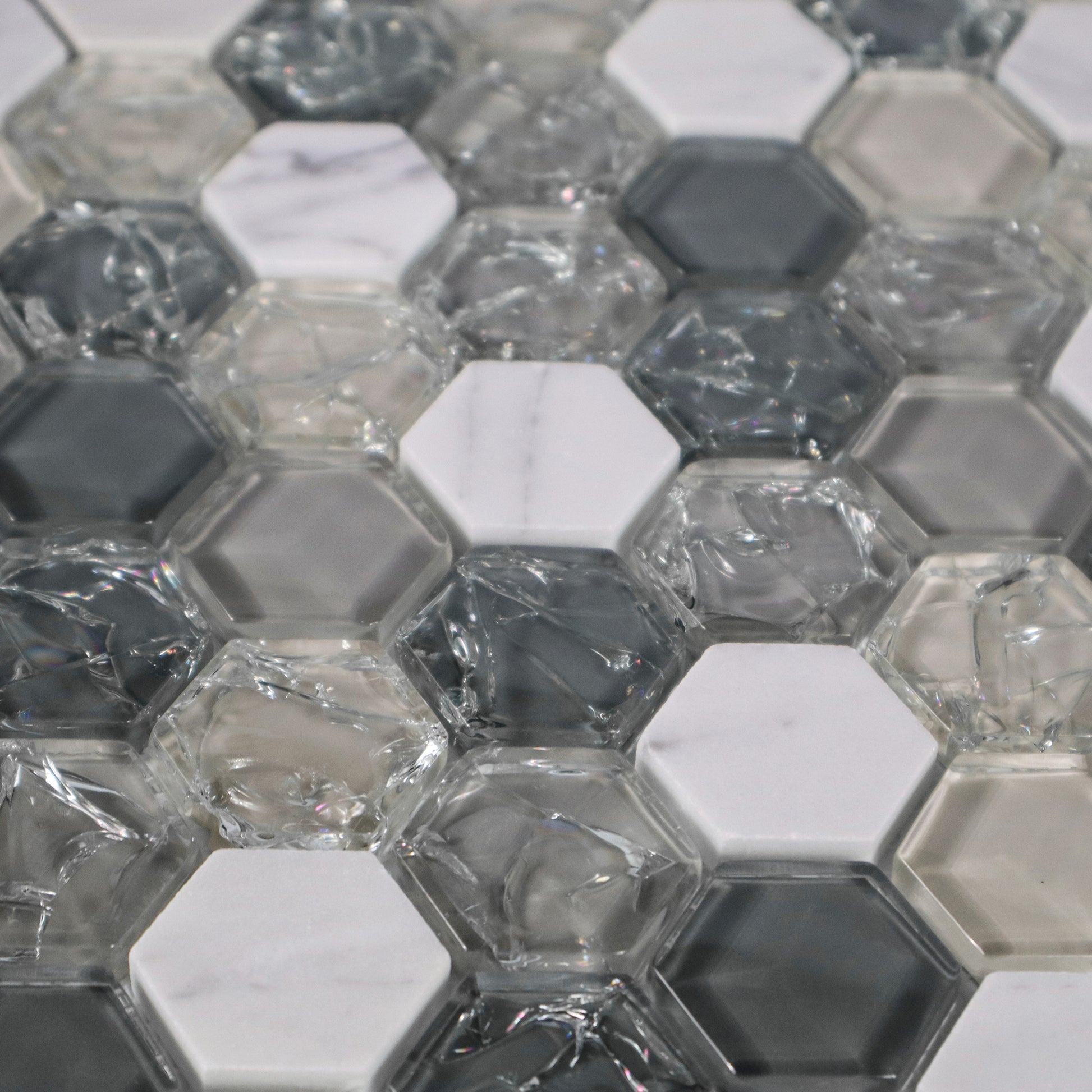 close look for glass mosaic tile