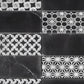 Black and white backsplash tile
