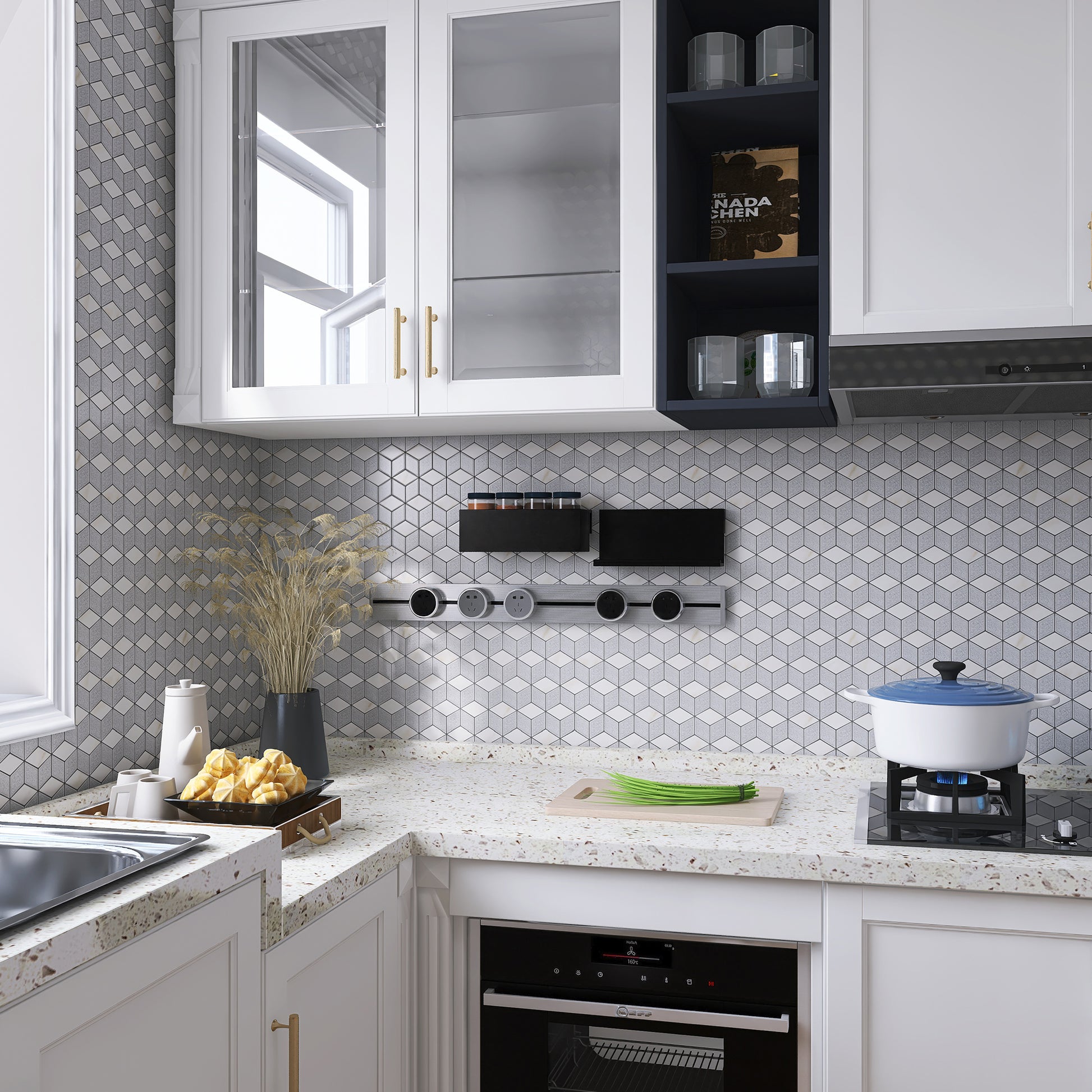 white kitchen backsplash tile 