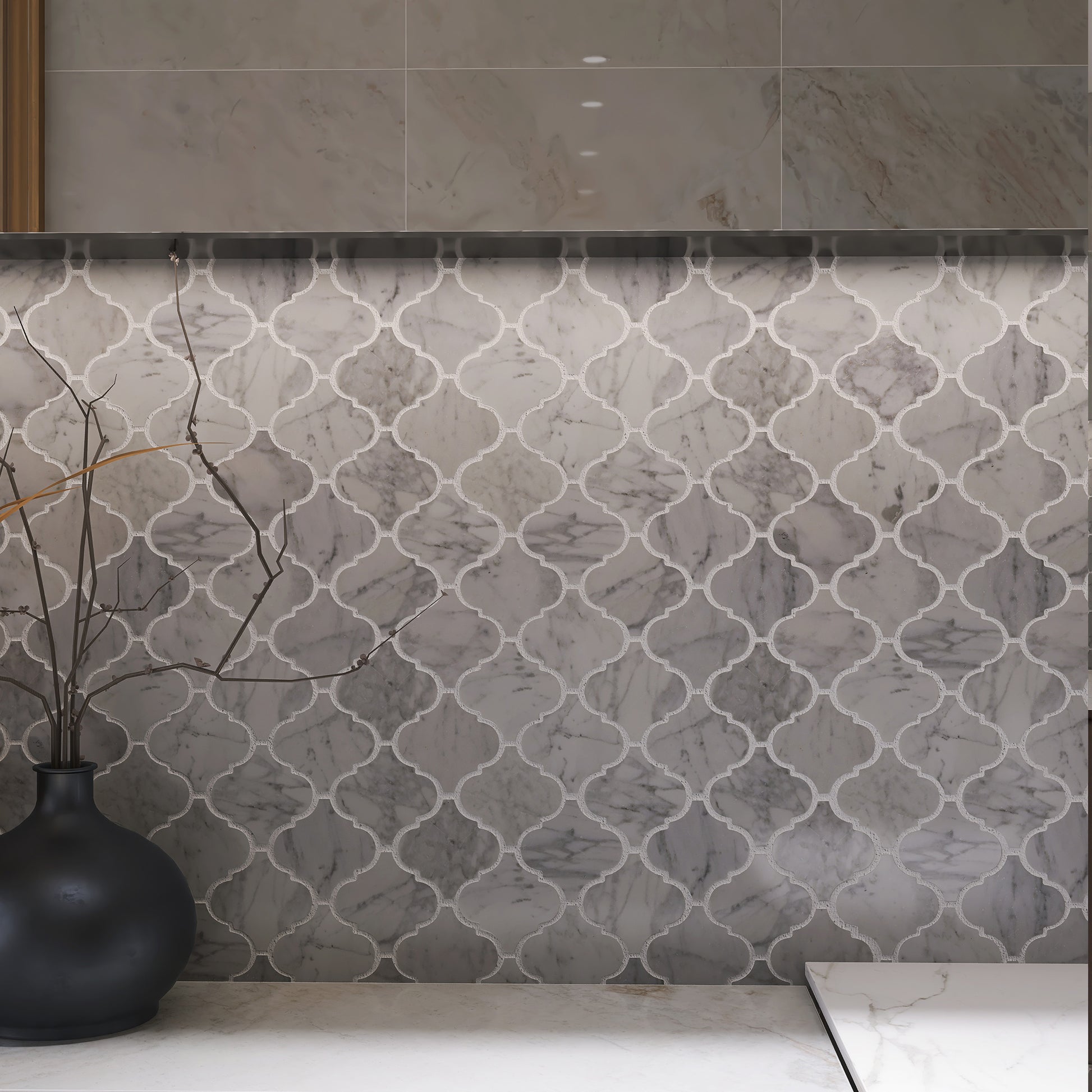 bathroom backsplash marble tile