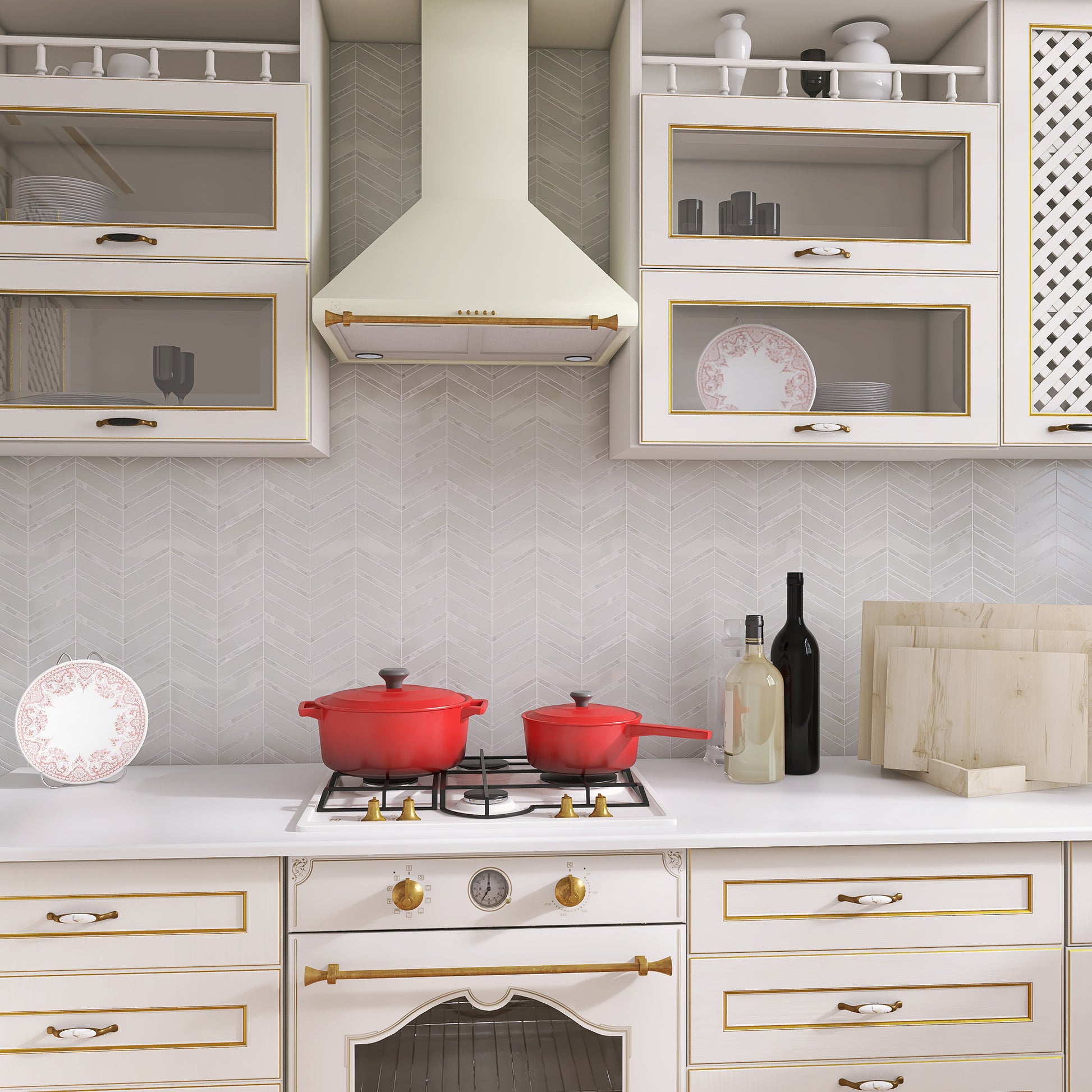 White ceramic kitchen tile
