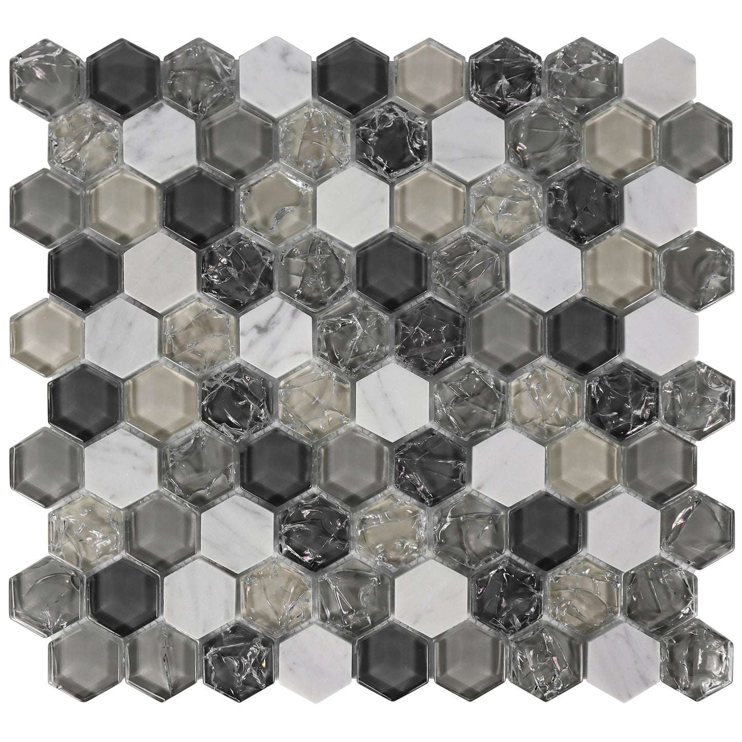 12'' x 12''  Honeycomb Mixed Mosaic Tile 