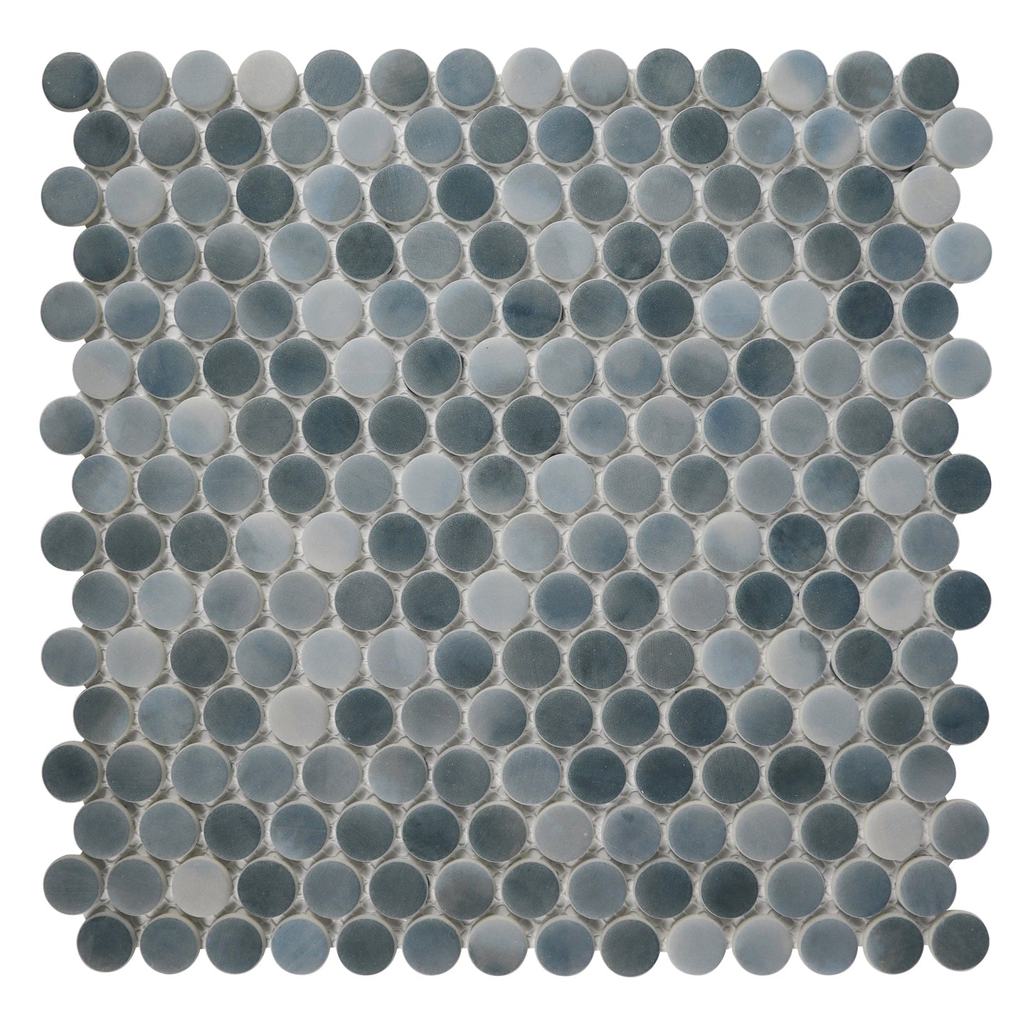 Blue Penny Round Glass Wall Backsplash Tile