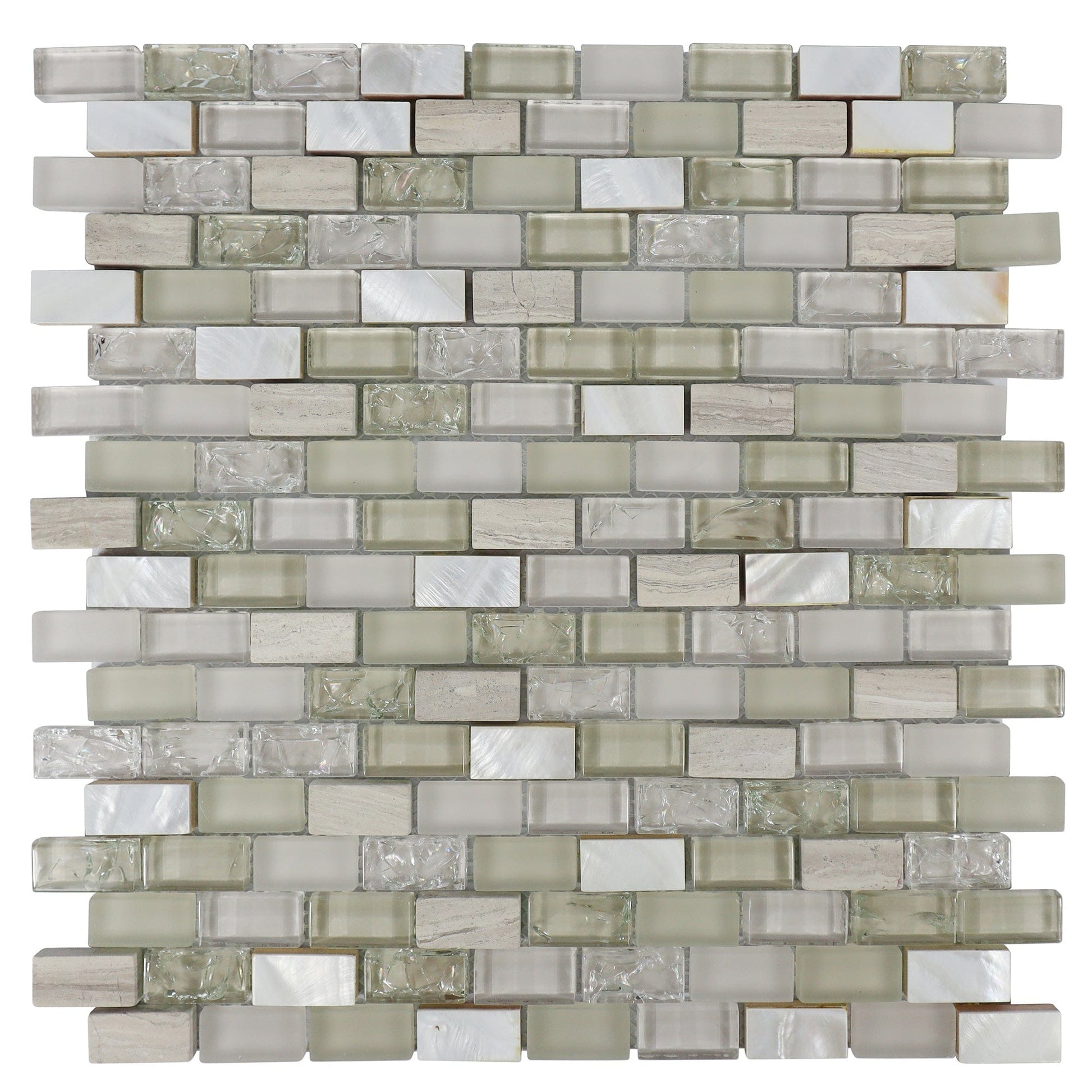 Chery Tile Inc Home & Garden Blend Stone Mosaic Tile, Mini Brick Shell Serie Tile