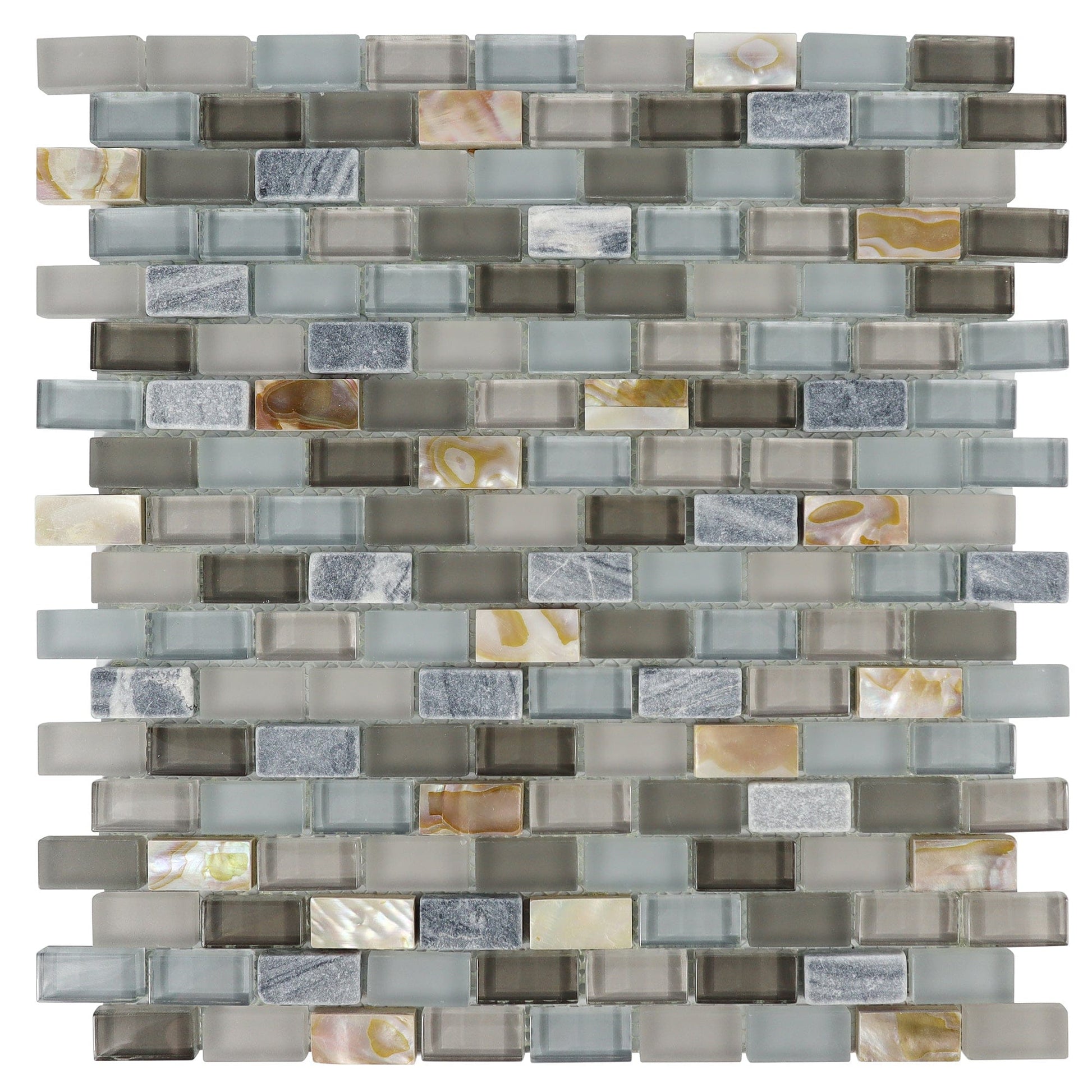 Chery Tile Inc Home & Garden Blend Stone Mosaic Tile, Mini Brick Shell Serie Tile