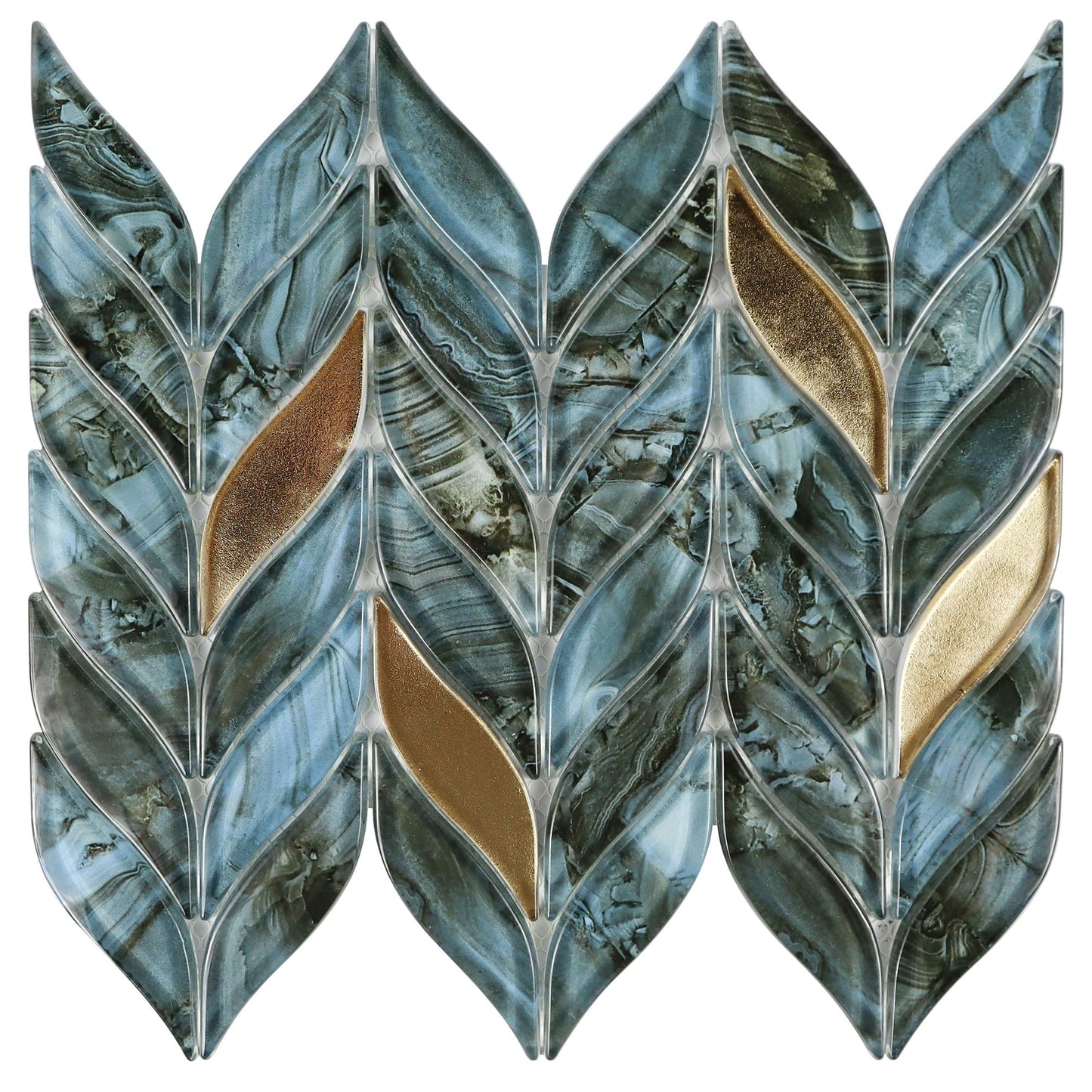Chery Tile Inc Home & Garden Leaf Shape Waterjet Inkjet Mosaic Tile
