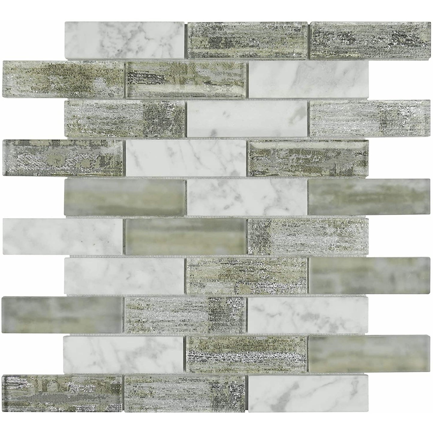 Chery Tile Inc Modern Linear Glass Stone Mosaic Tile