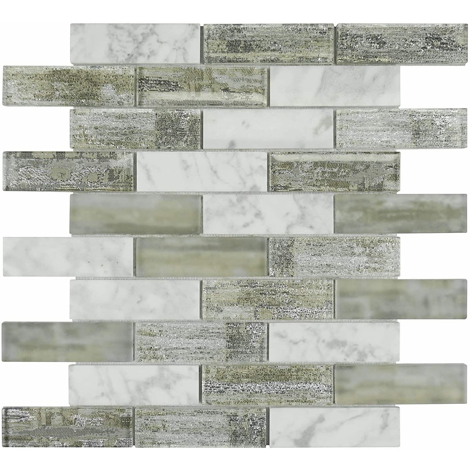 Chery Tile Inc Modern Linear Glass Stone Mosaic Tile