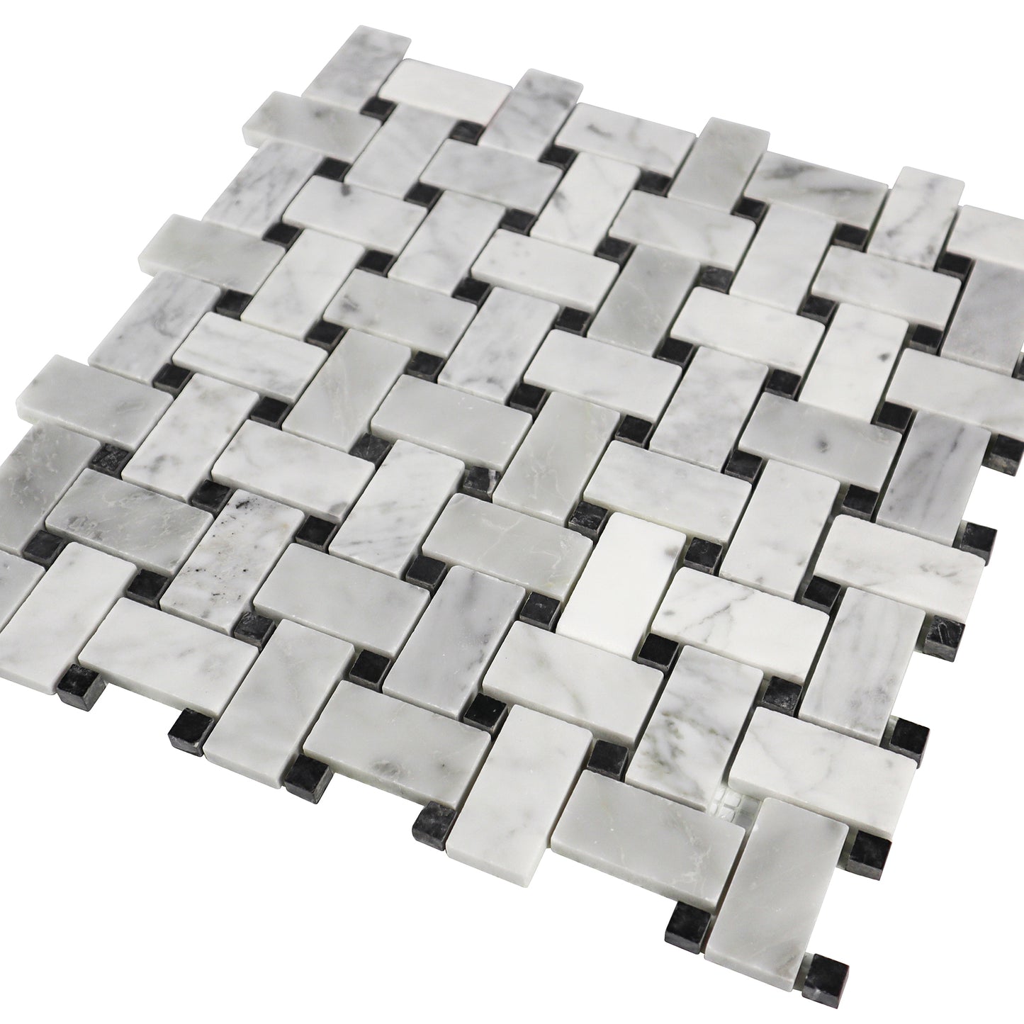 Basketweave stone tile