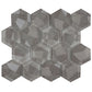 hexagon brown glass wall tile